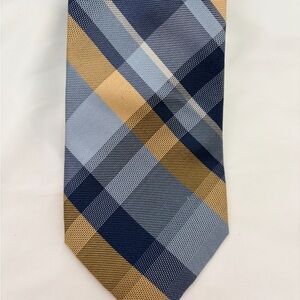 Chaps Blue and Gold Plaid Tie